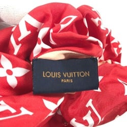 LOUIS VUITTON M77685 Monogram Trochoux Hair Tie Scrunchie Silk Women's Red