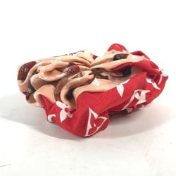 LOUIS VUITTON M77685 Monogram Trochoux Hair Tie Scrunchie Silk Women's Red