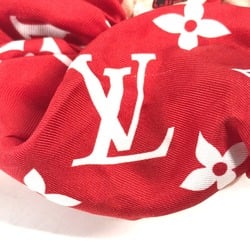 LOUIS VUITTON M77685 Monogram Trochoux Hair Tie Scrunchie Silk Women's Red