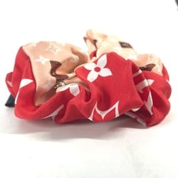 LOUIS VUITTON M77685 Monogram Trochoux Hair Tie Scrunchie Silk Women's Red