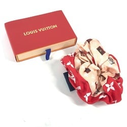 LOUIS VUITTON M77685 Monogram Trochoux Hair Tie Scrunchie Silk Women's Red