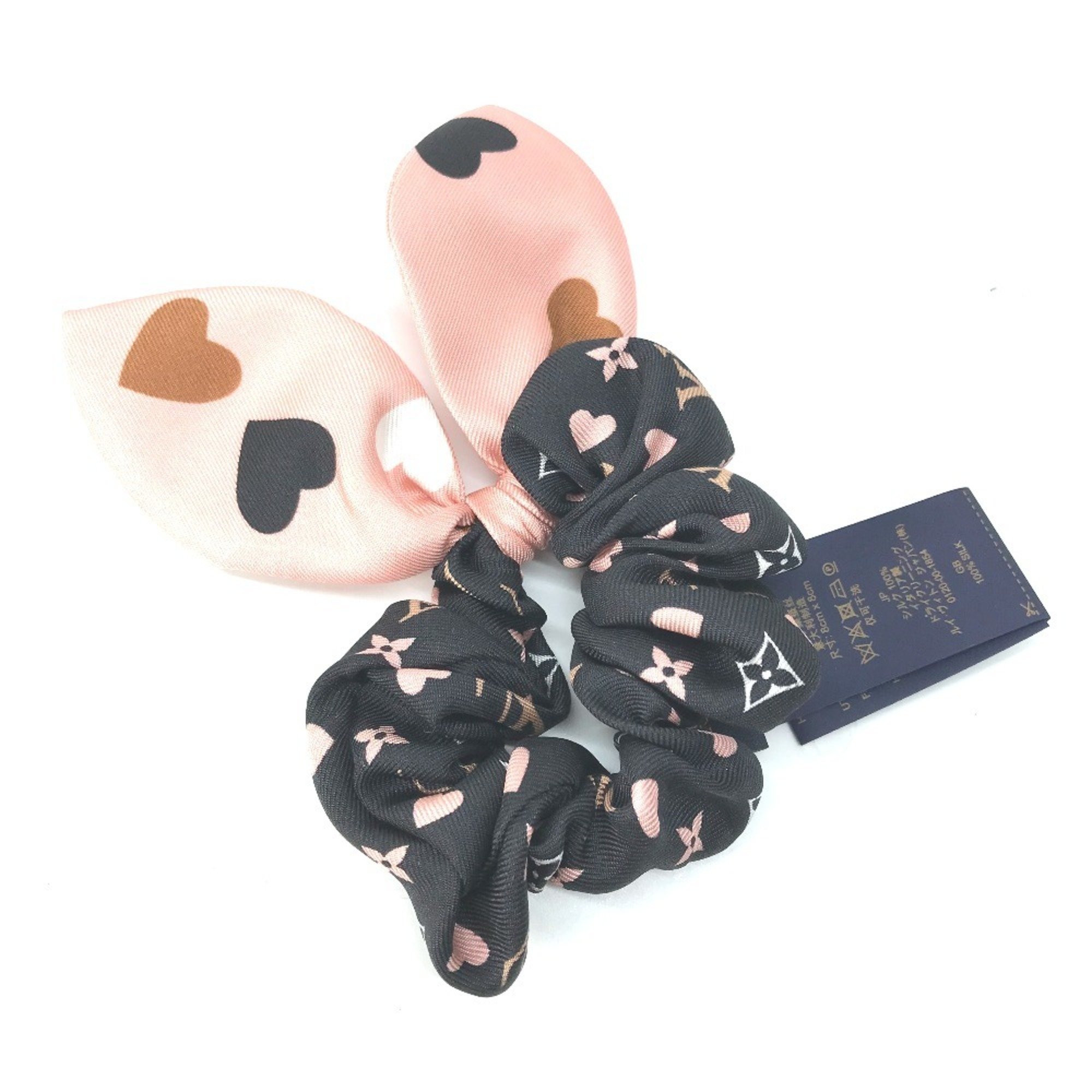 LOUIS VUITTON M78431 Monogram Heart Scrunchie Set (1 Piece Only) Hair Tie Silk Women's Pink