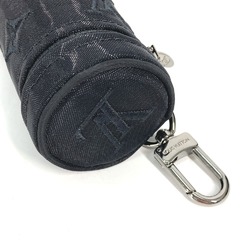 LOUIS VUITTON M77147 Monogram Mesh Pouch Only Cylinder Case Key Holder Bag Charm Cotton Polyester Women's Black