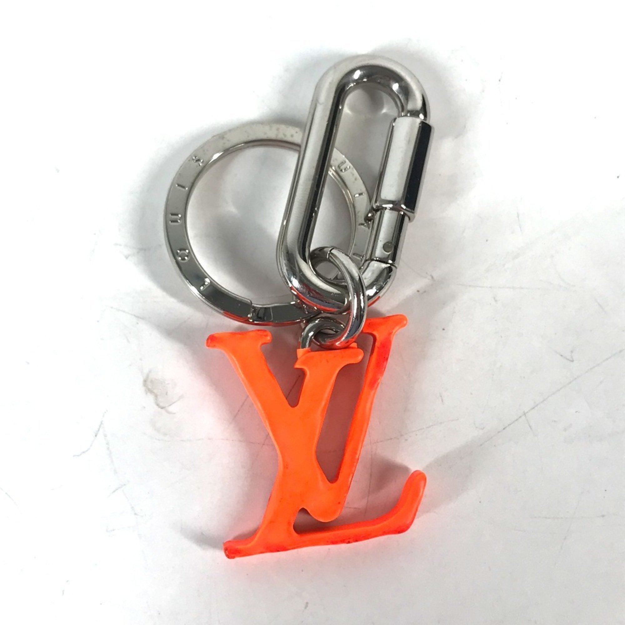 LOUIS VUITTON MP2291 Portocle LV Sharp Bag Charm Carabiner Keychain Metal Men's Orange