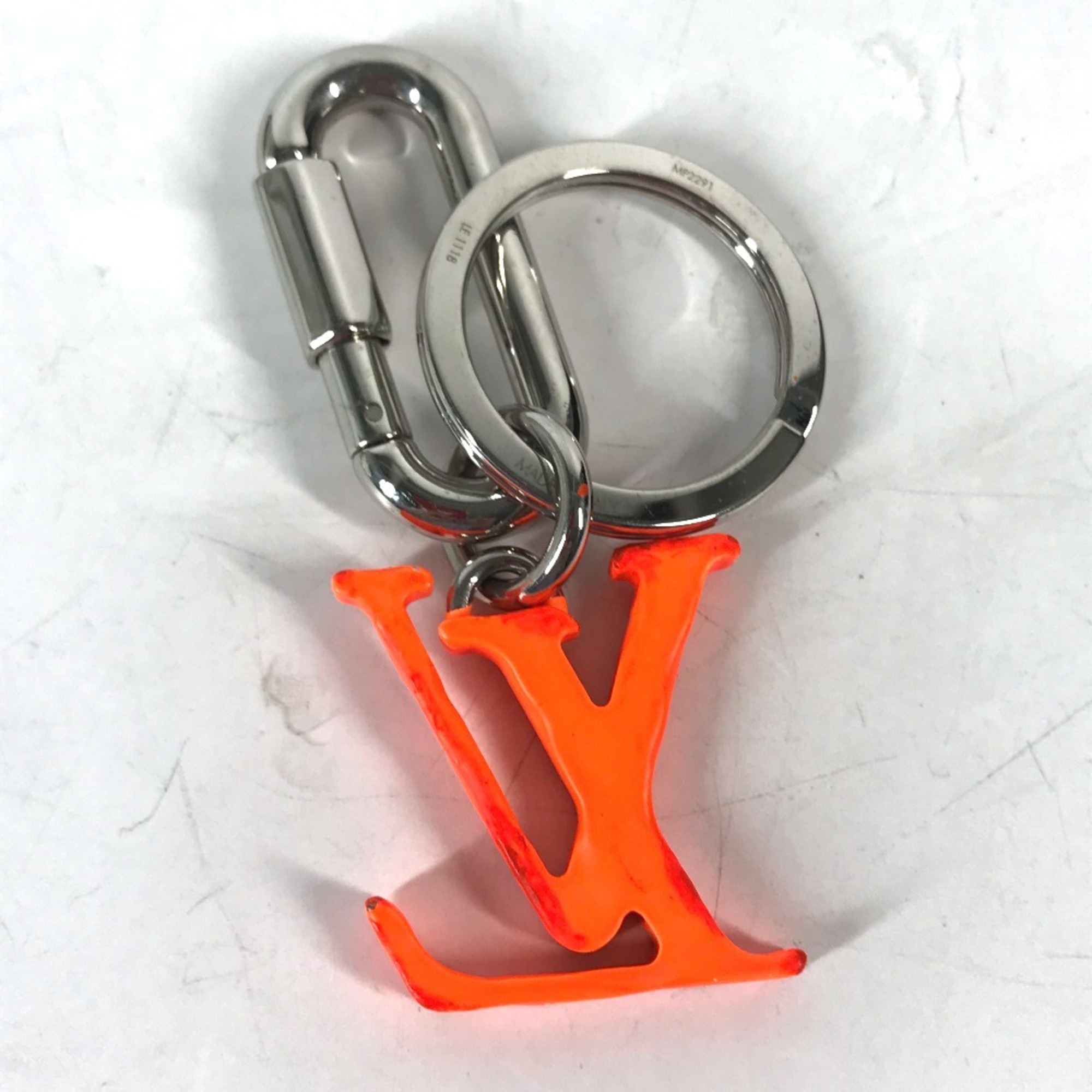 LOUIS VUITTON MP2291 Portocle LV Sharp Bag Charm Carabiner Keychain Metal Men's Orange