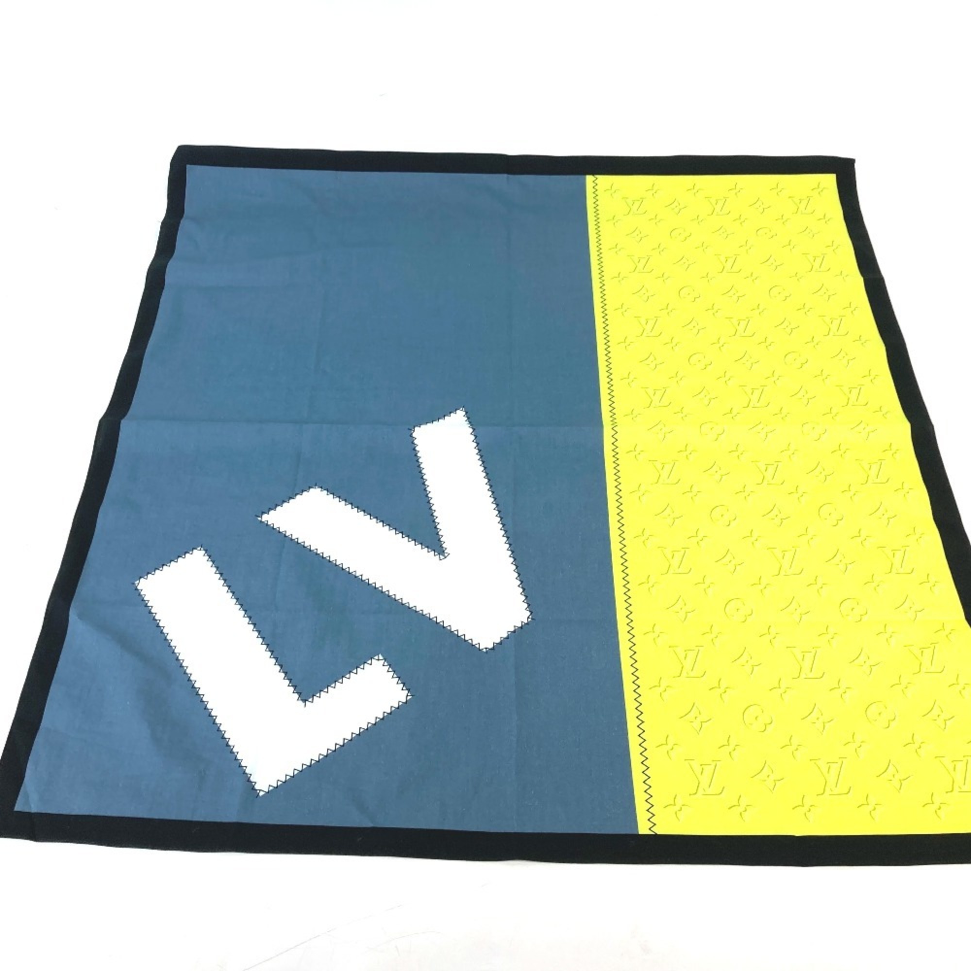 LOUIS VUITTON M77585 Set of Three Bandanas 2 Bandanas, 1 Pouch (1 Missing) Scarf Cotton Men's Blue