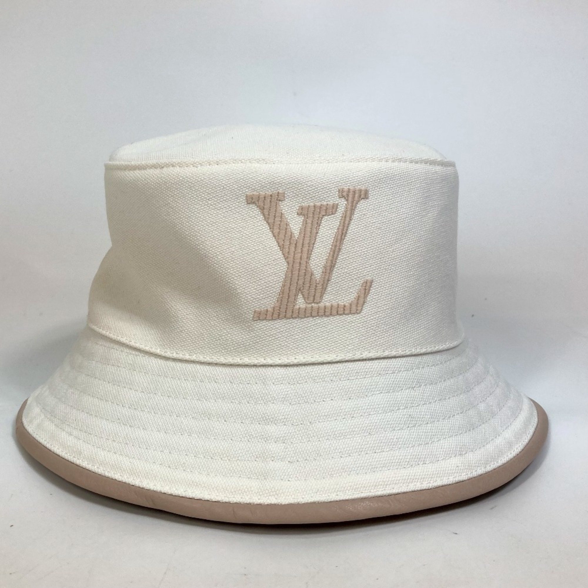 LOUIS VUITTON M77575 Bob LV Buddy Hat Cotton Women's White