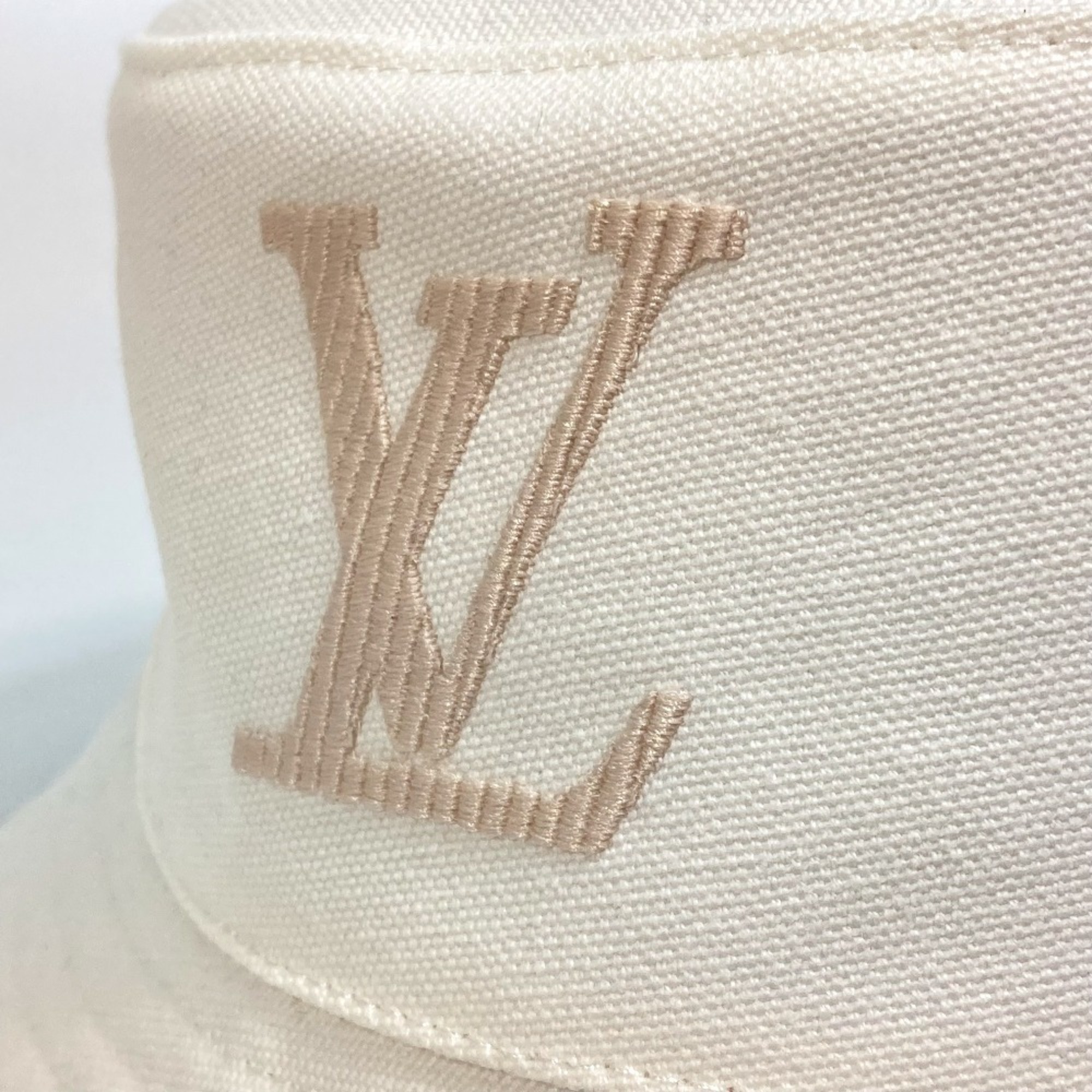 LOUIS VUITTON M77575 Bob LV Buddy Hat Cotton Women's White