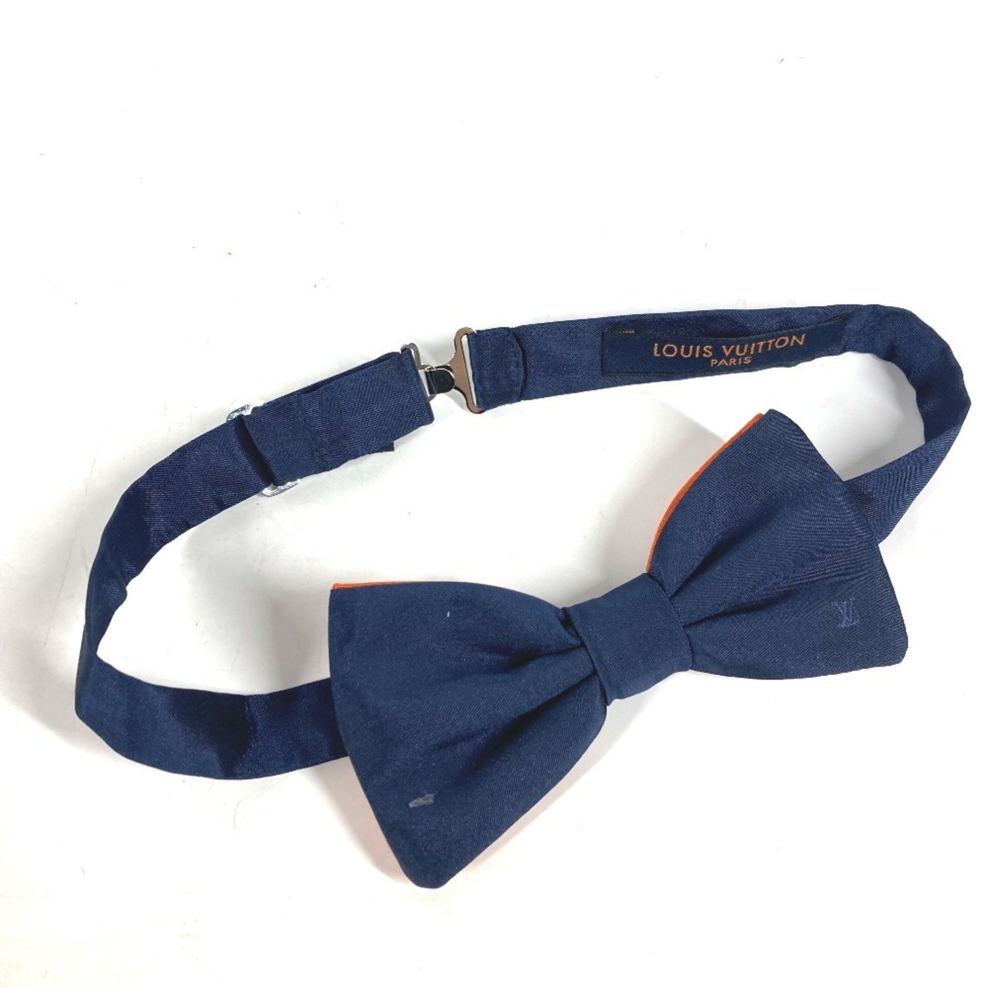 LOUIS VUITTON M73493 Bowtie Ribbon Bicolor Bow Tie Silk Men's Navy