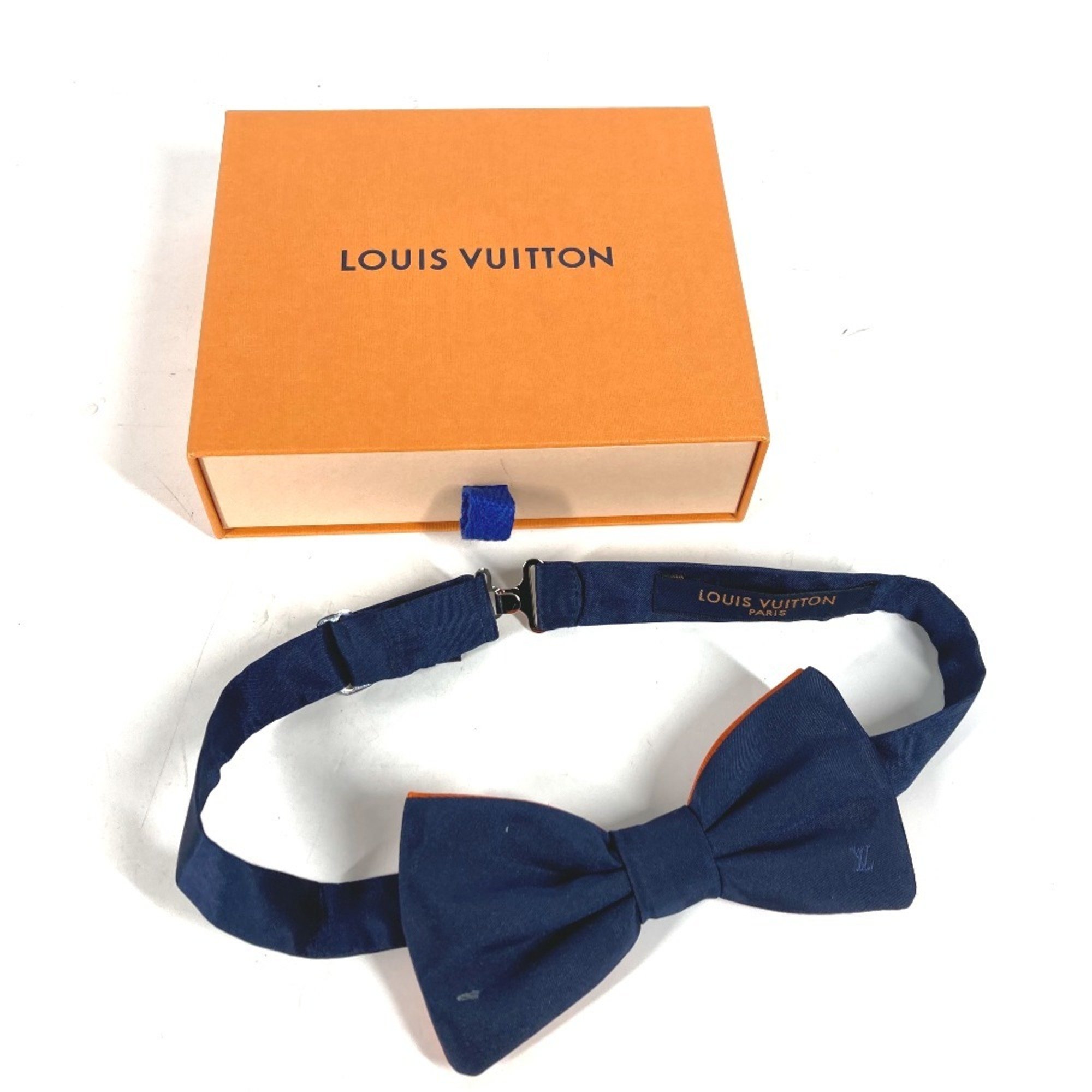 LOUIS VUITTON M73493 Bowtie Ribbon Bicolor Bow Tie Silk Men's Navy