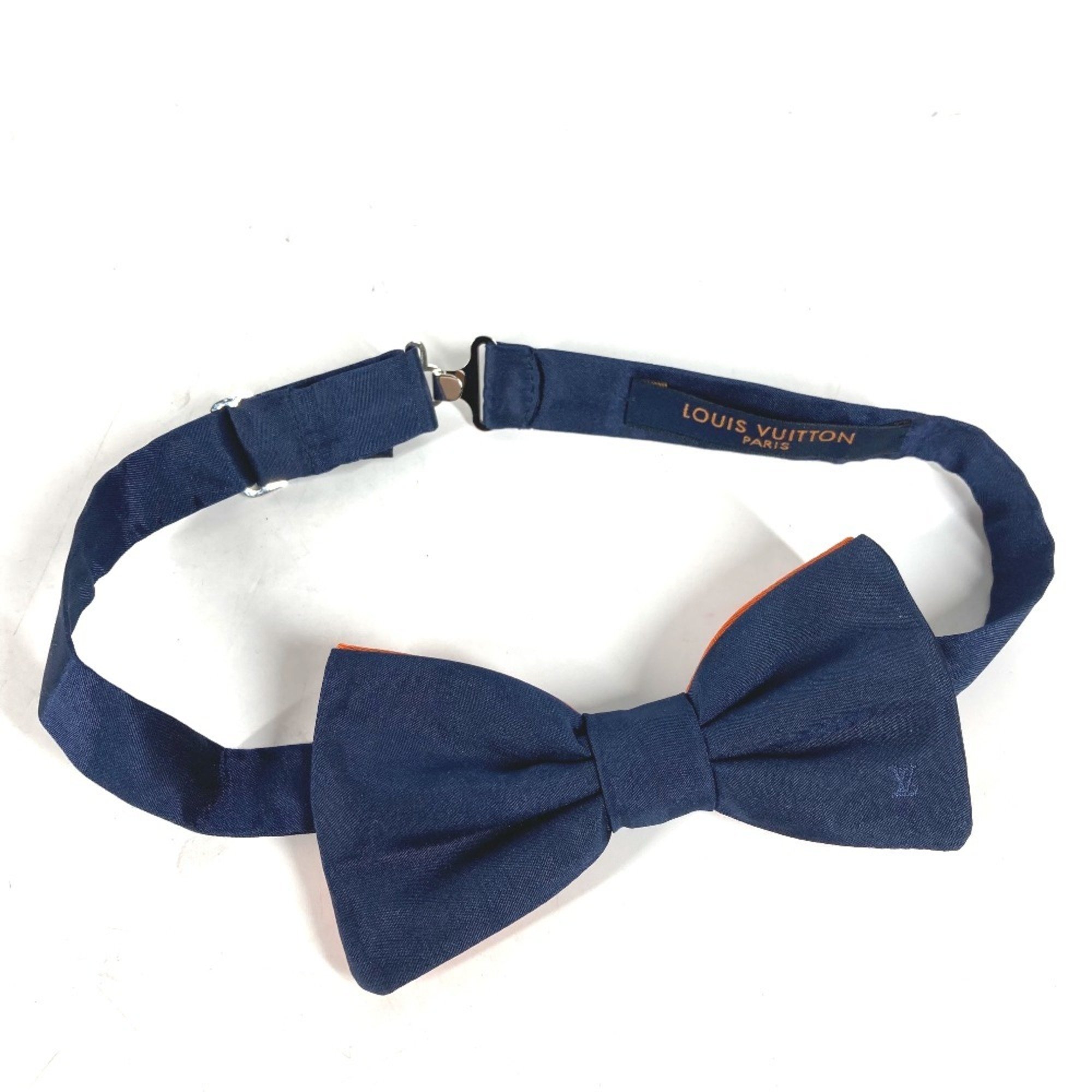 LOUIS VUITTON M73493 Bowtie Ribbon Bicolor Bow Tie Silk Men's Navy