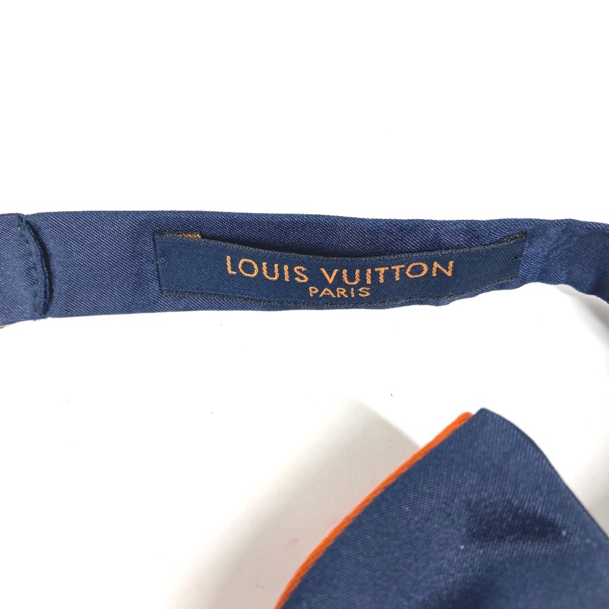 LOUIS VUITTON M73493 Bowtie Ribbon Bicolor Bow Tie Silk Men's Navy