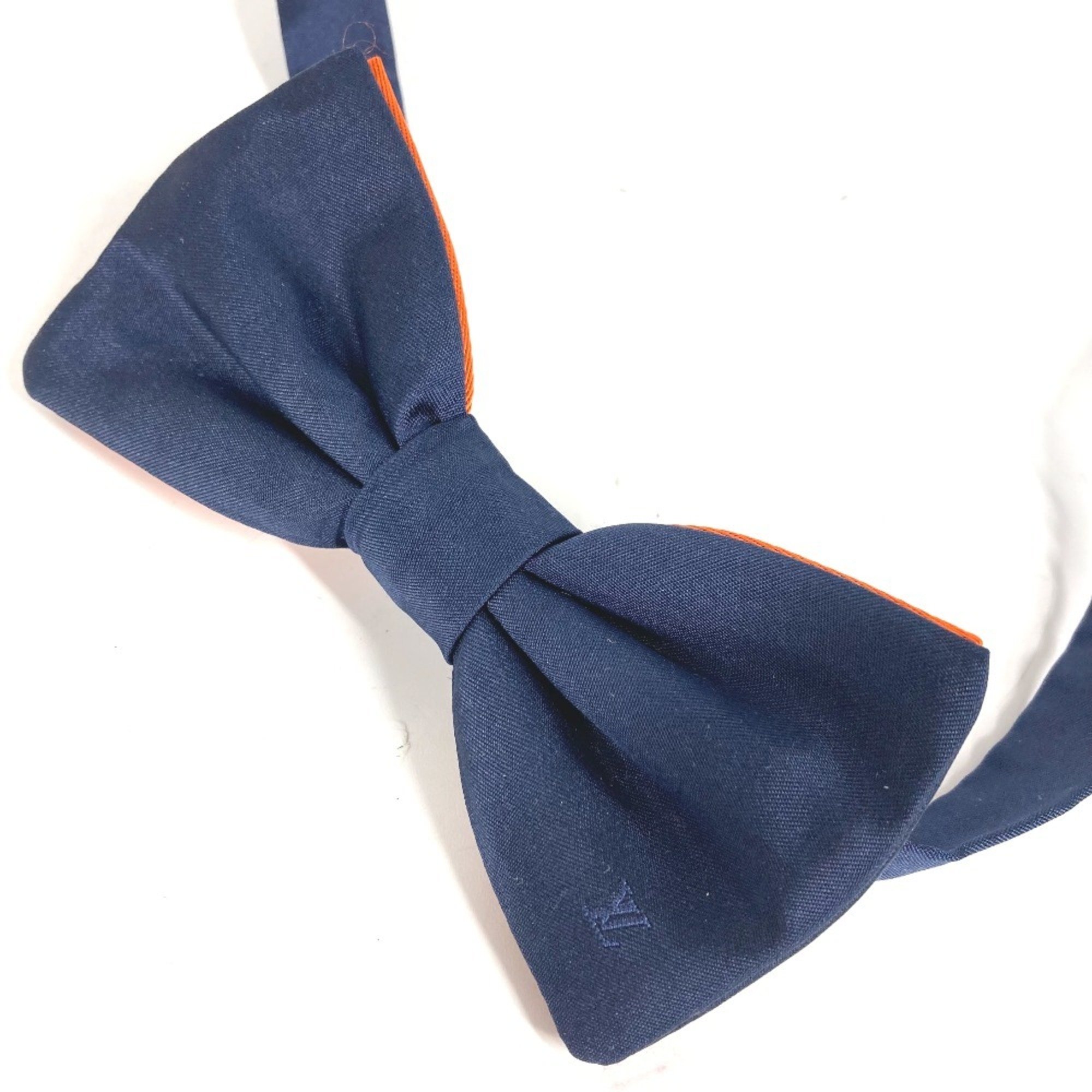 LOUIS VUITTON M73493 Bowtie Ribbon Bicolor Bow Tie Silk Men's Navy