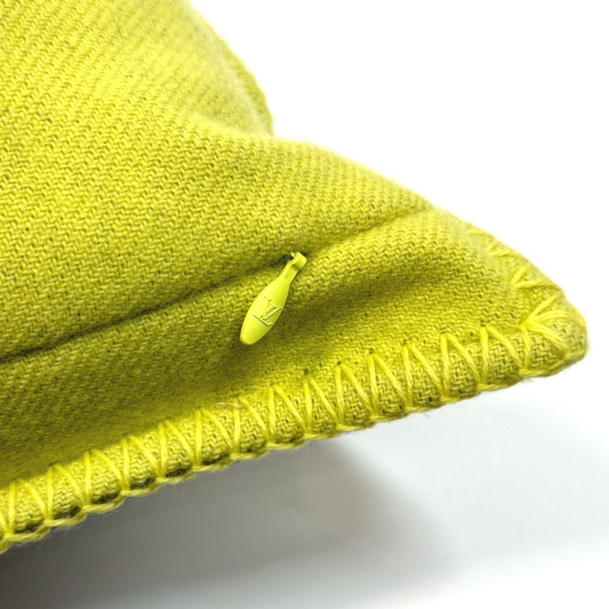 LOUIS VUITTON MP2158 Bicolor Cushion Julio Louis Pillow Wool Cashmere Men's Yellow