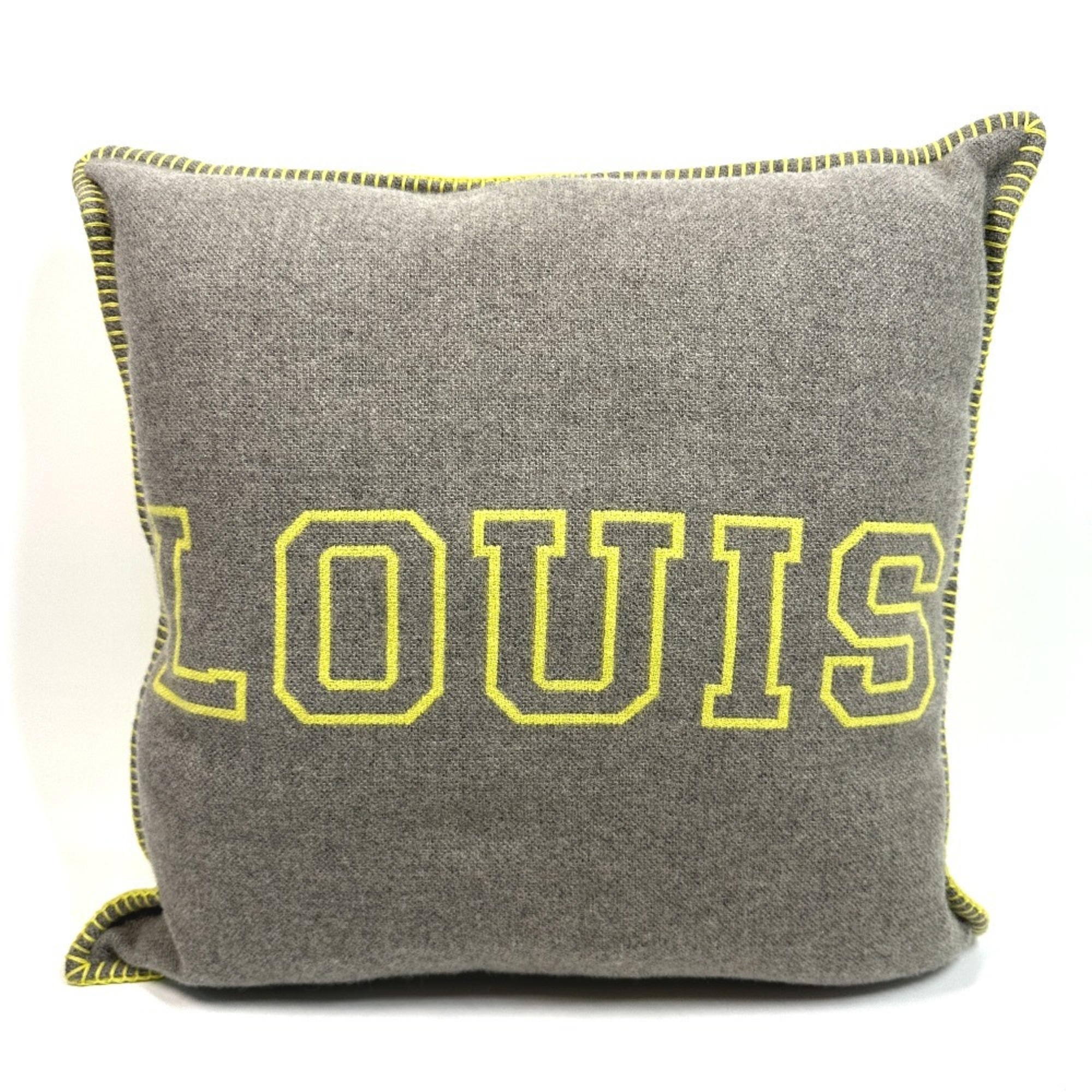 LOUIS VUITTON MP2158 Bicolor Cushion Julio Louis Pillow Wool Cashmere Men's Yellow