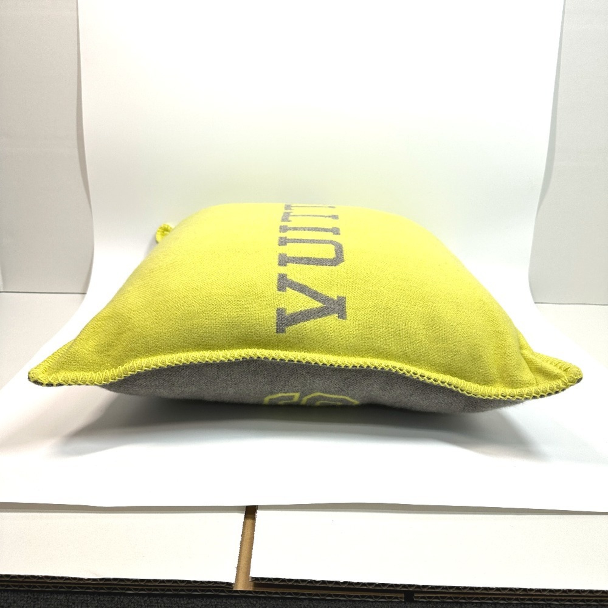 LOUIS VUITTON MP2158 Bicolor Cushion Julio Louis Pillow Wool Cashmere Men's Yellow