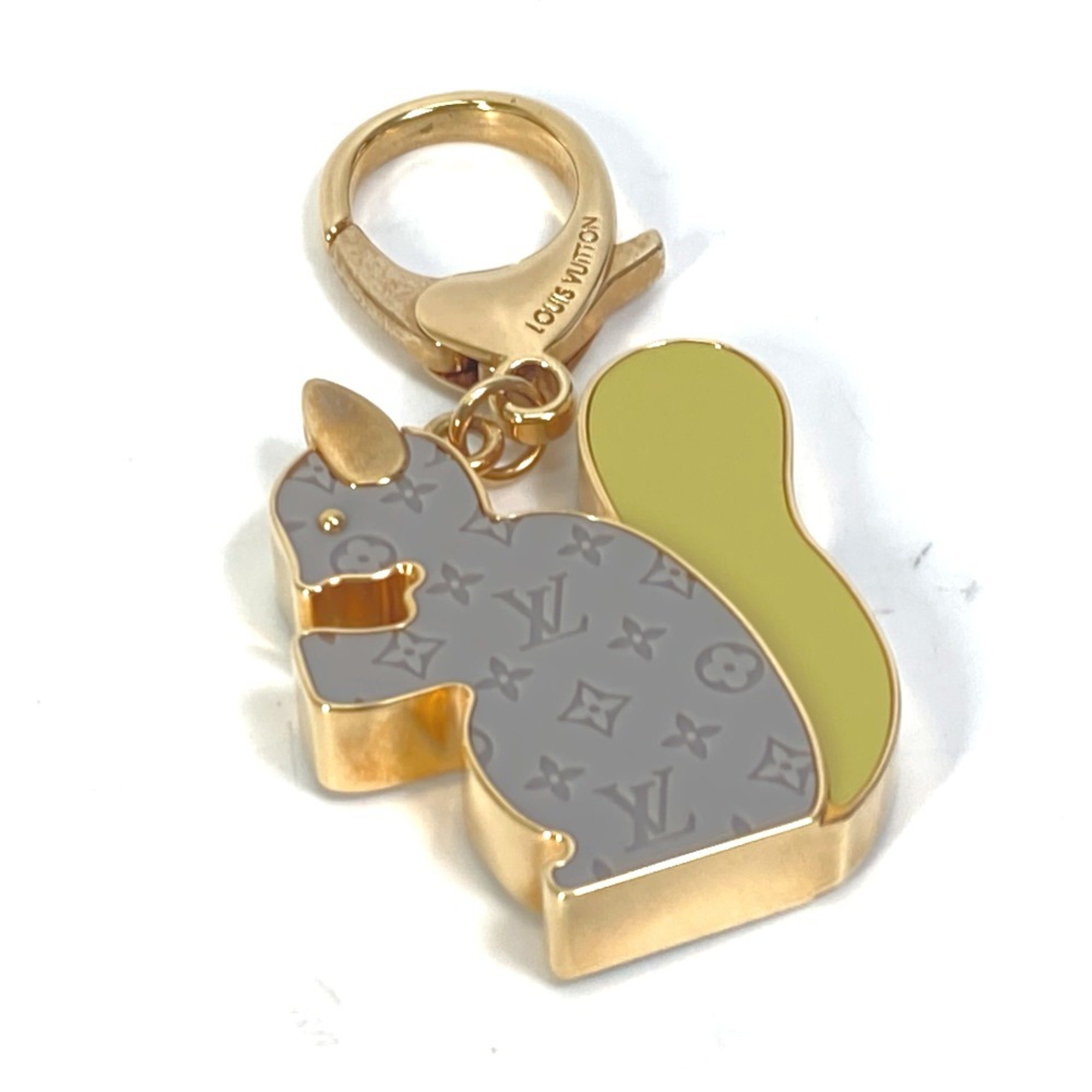 LOUIS VUITTON M66128 Squirrel Bijou Sac Animania Eclair Bag Charm Keychain Metal Women's Grey