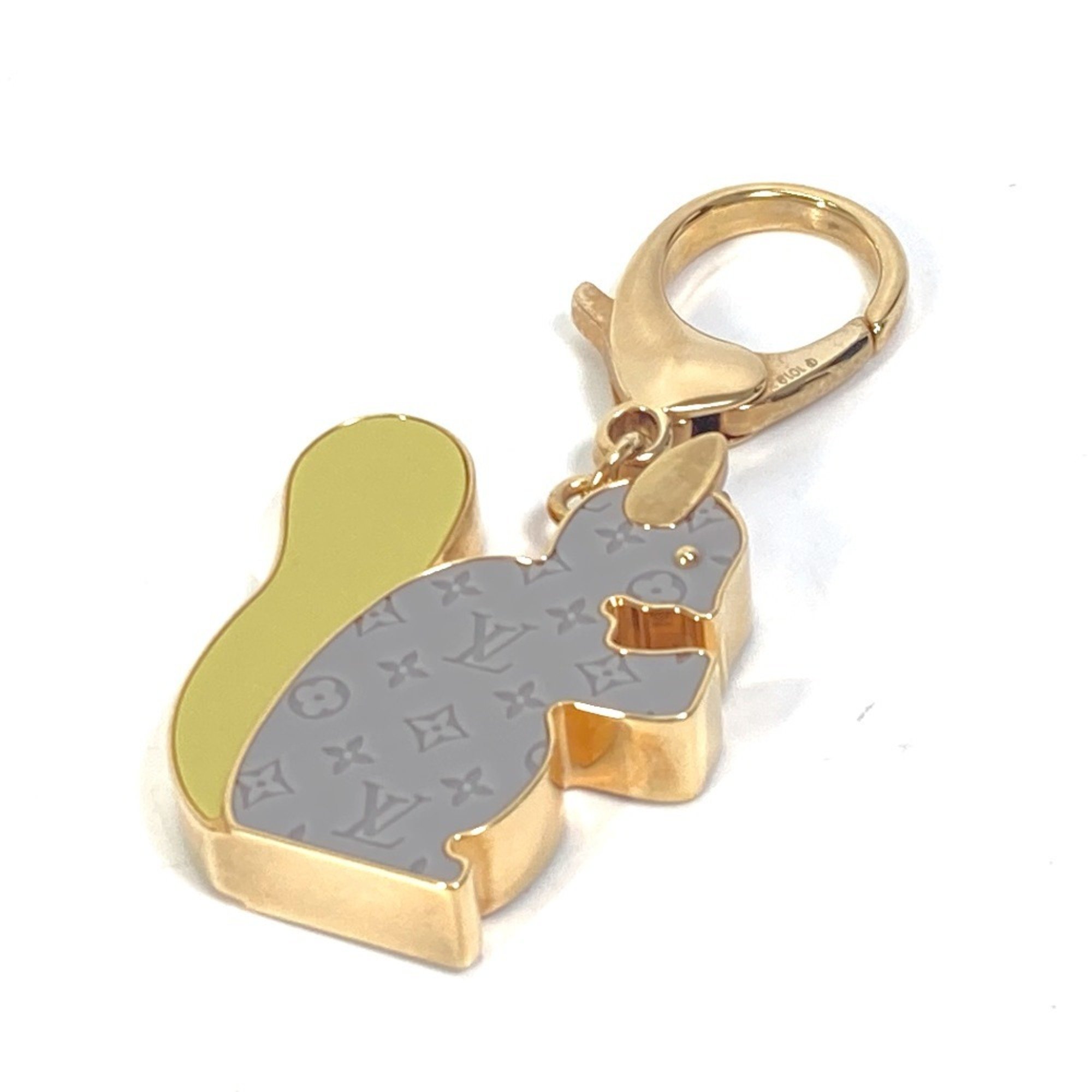 LOUIS VUITTON M66128 Squirrel Bijou Sac Animania Eclair Bag Charm Keychain Metal Women's Grey