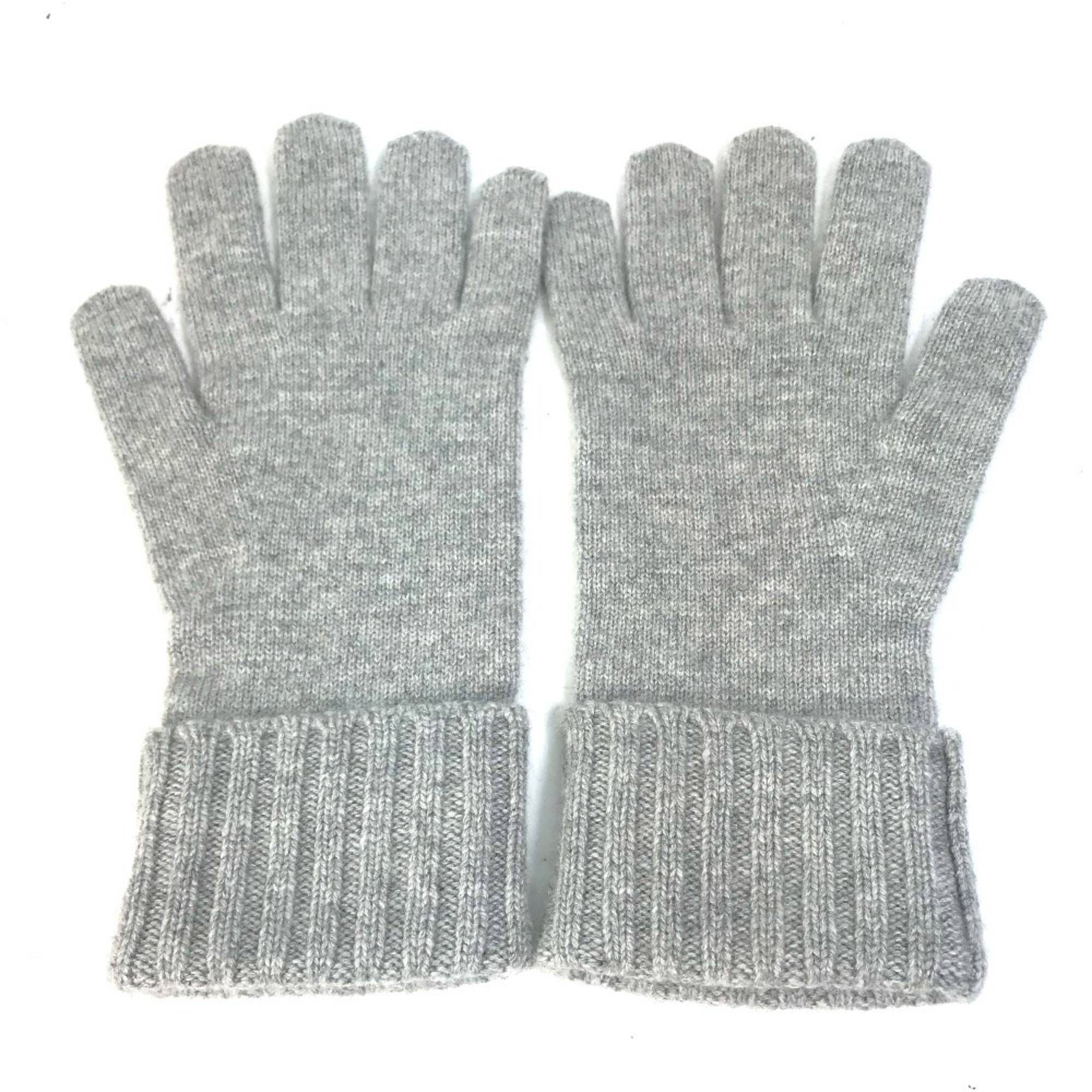 LOUIS VUITTON M72679 Damier Leather Patch Gon Helsinki Gloves ada Cashmere Men's Grey