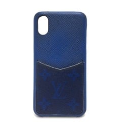 LOUIS VUITTON M67680 Taiga Rama iPhone Bumper XS Monogram Case Leather Canvas Men's Women's Cobalt Blue