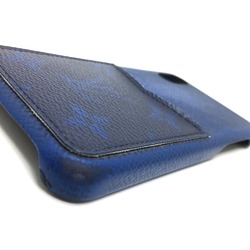 LOUIS VUITTON M67680 Taiga Rama iPhone Bumper XS Monogram Case Leather Canvas Men's Women's Cobalt Blue