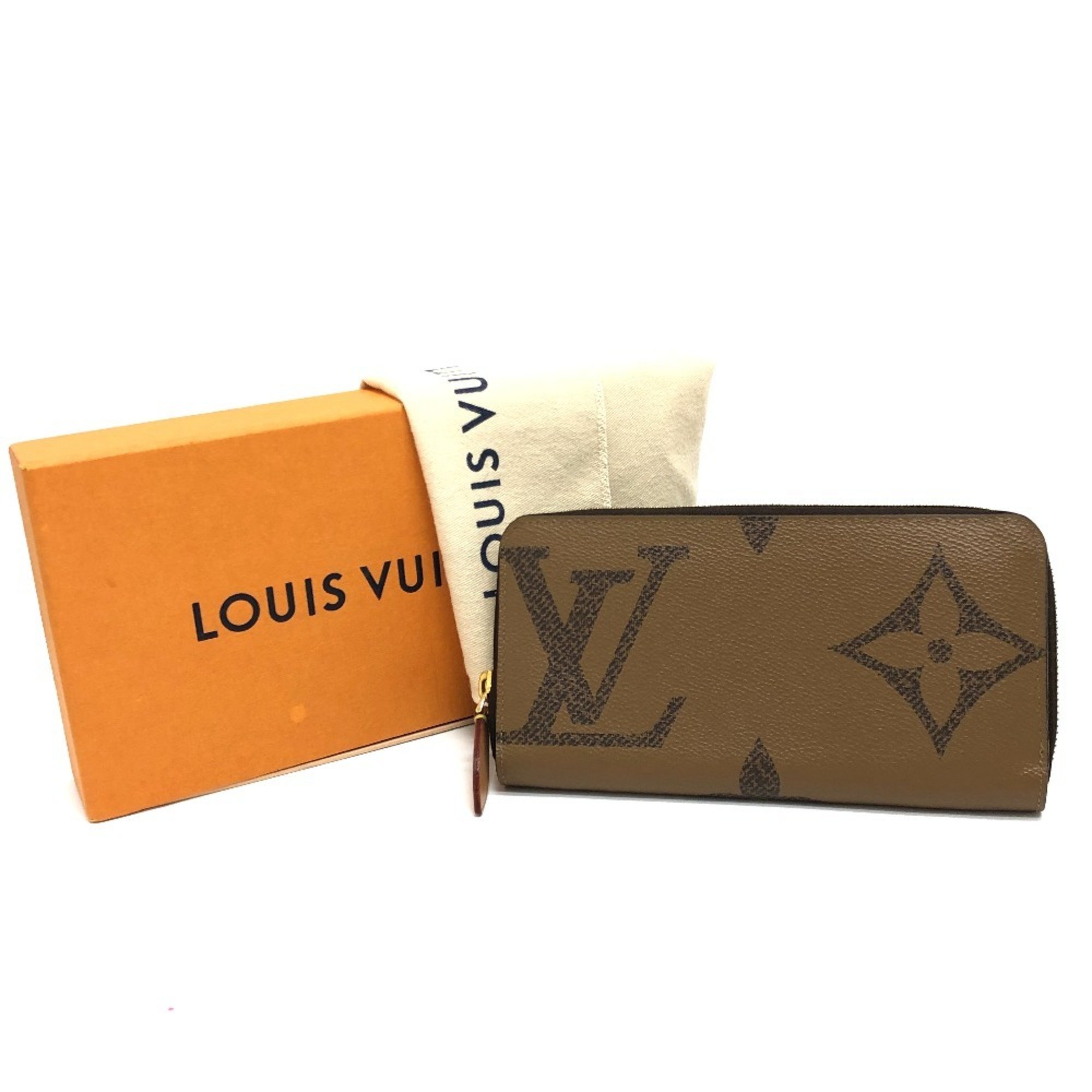 LOUIS VUITTON M67687 Monogram Giant Zippy Wallet Long Reverse Canvas Women's Brown