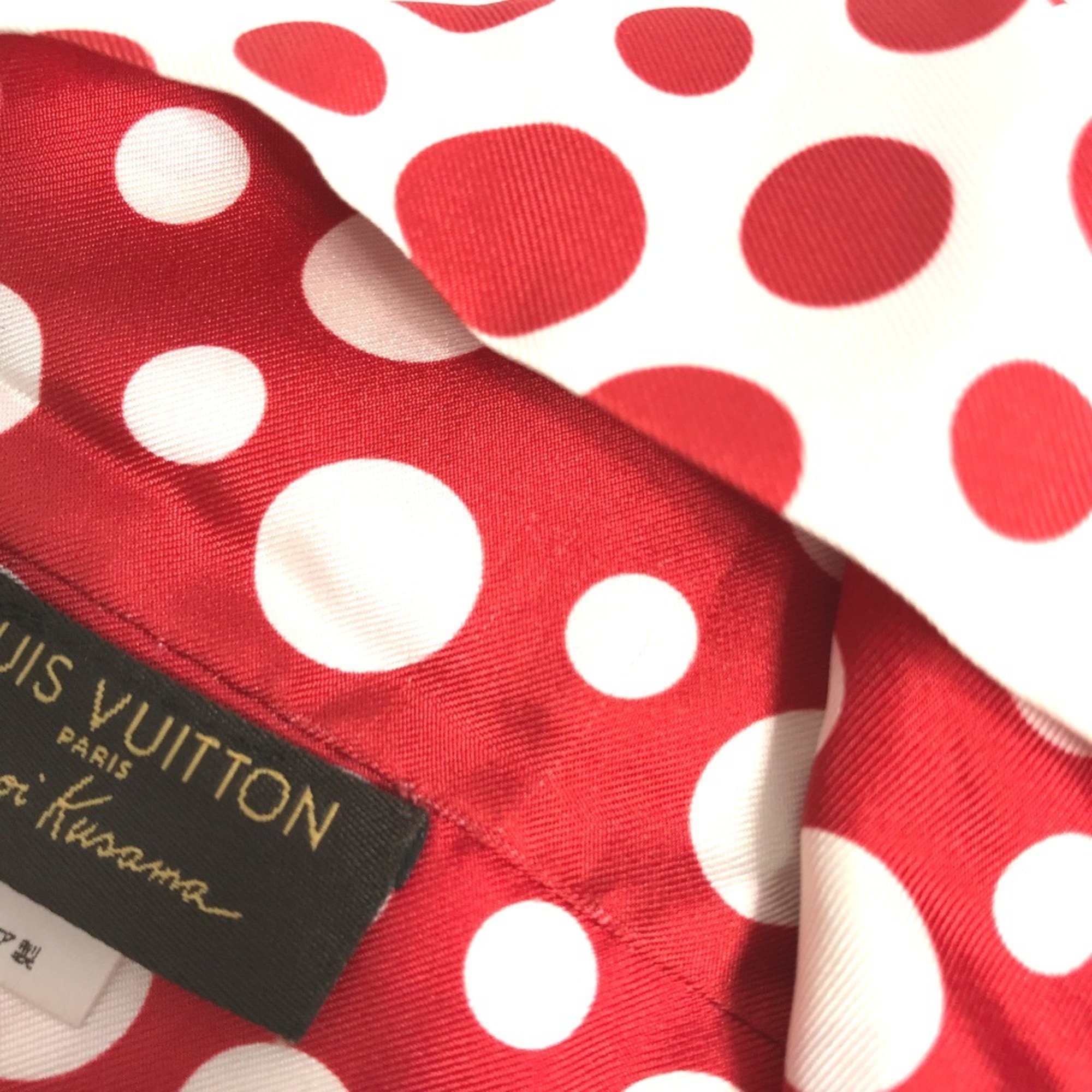 LOUIS VUITTON M74623 Yayoi Kusama Collaboration Snood Dot Infinity Scarf Silk Women's Red