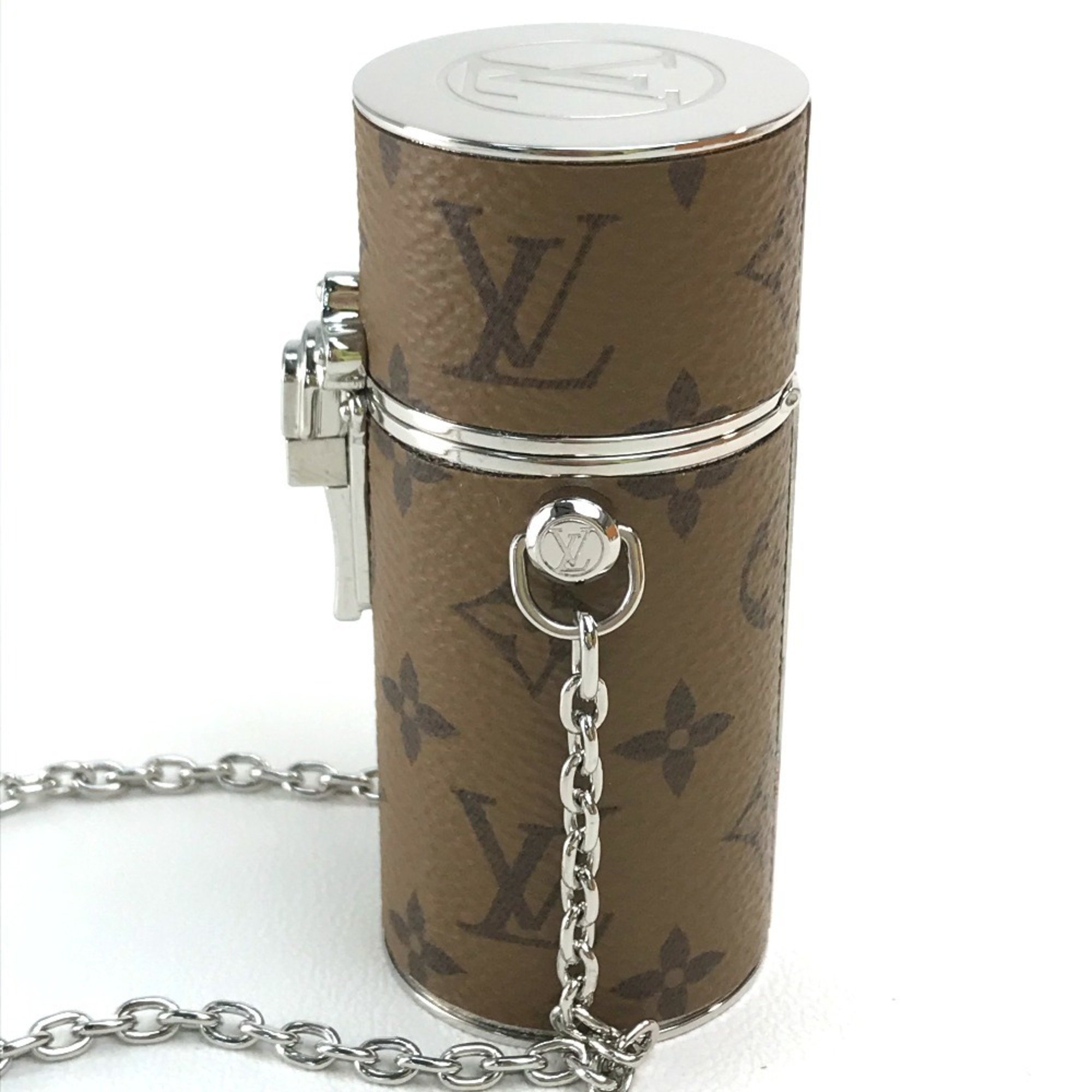 LOUIS VUITTON MP2407 Monogram Reverse Lipstick Case Necklace Canvas Women's Brown