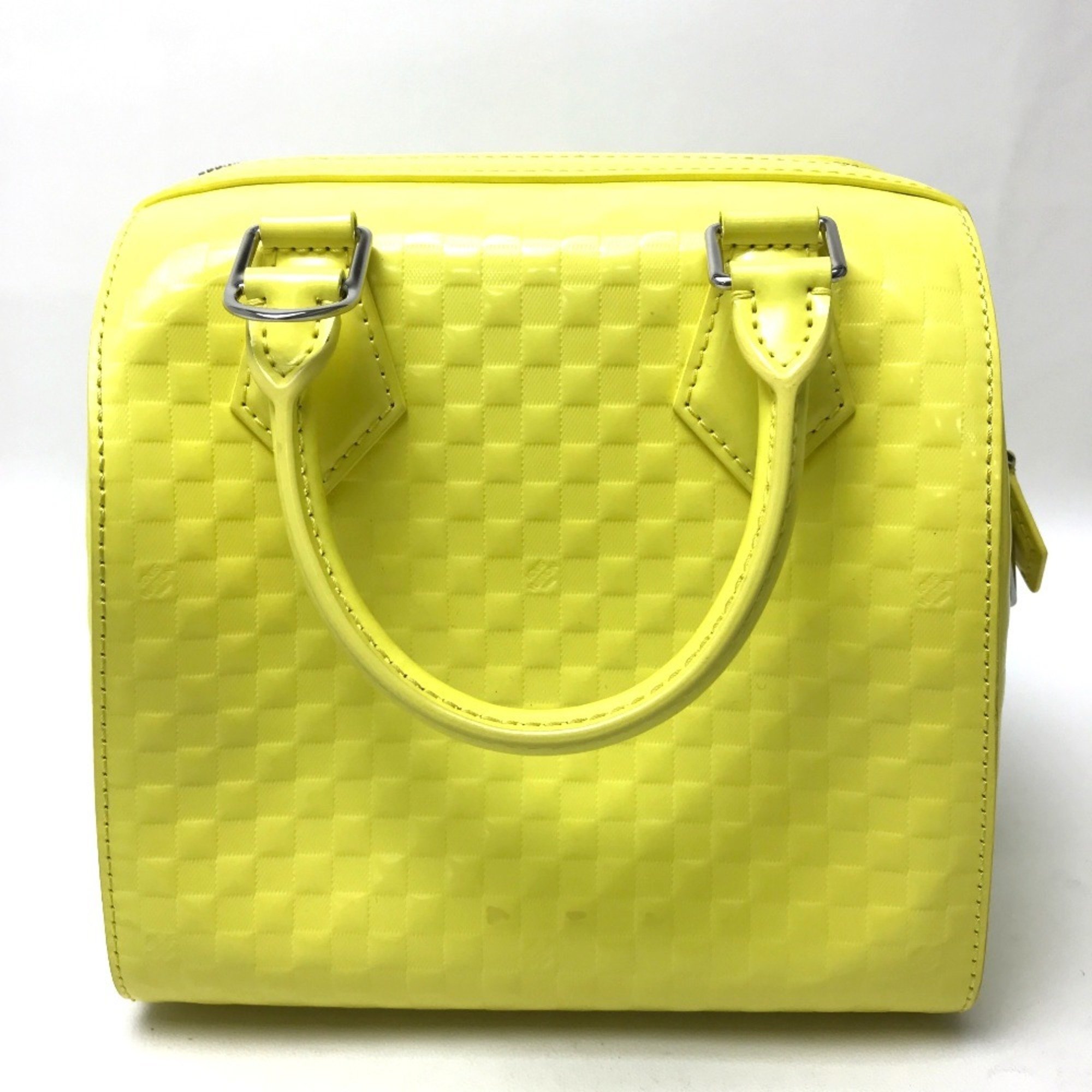 LOUIS VUITTON M48902 Damier Facets Speedy Cube PM Handbag Shoulder Bag Brushed Shiny Calf Leather Women's Jaune Hiero?