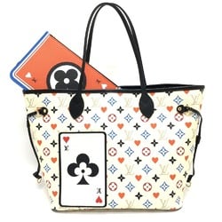 LOUIS VUITTON M57462 Game On Monogram Neverfull MM Playing Cards Tote Bag Canvas Women's Blanc Multicolor