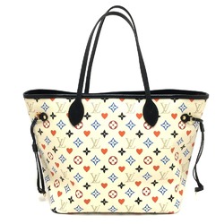 LOUIS VUITTON M57462 Game On Monogram Neverfull MM Playing Cards Tote Bag Canvas Women's Blanc Multicolor