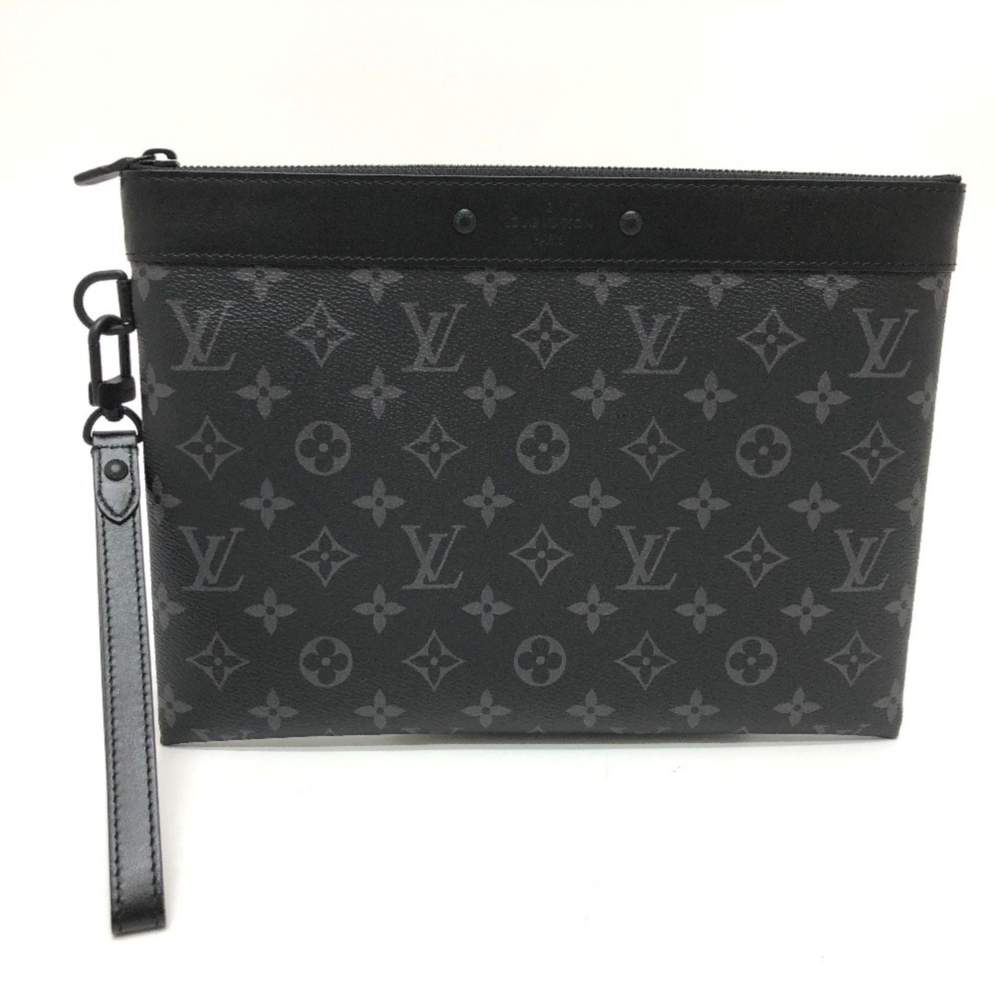 LOUIS VUITTON M81569 Pochette To Go Clutch Bag Monogram Eclipse Canvas Men's Black