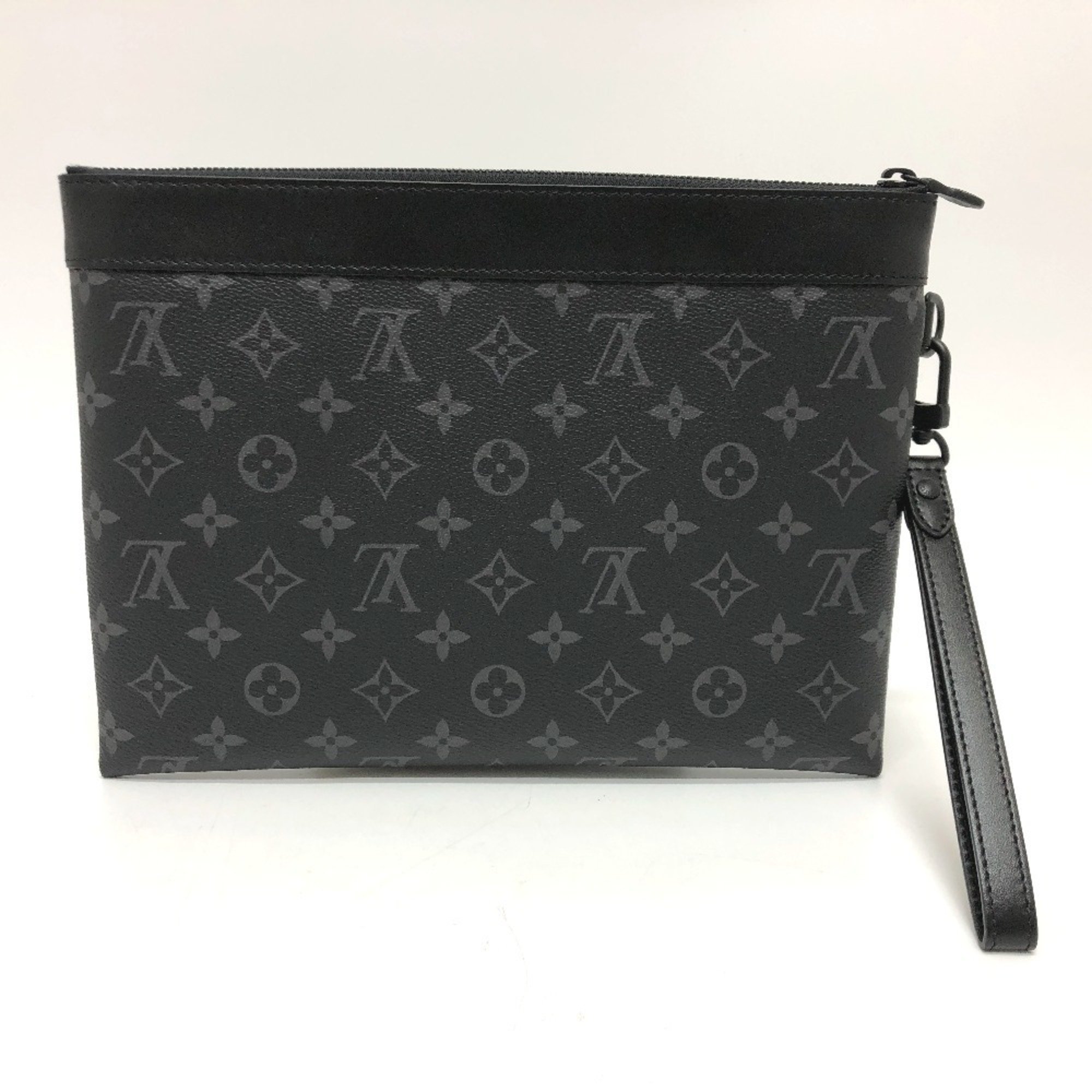 LOUIS VUITTON M81569 Pochette To Go Clutch Bag Monogram Eclipse Canvas Men's Black