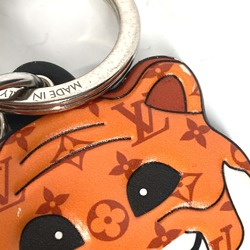 LOUIS VUITTON M77174 Porto Cle Tiger Animal Bag Charm Keychain Leather Women's Orange