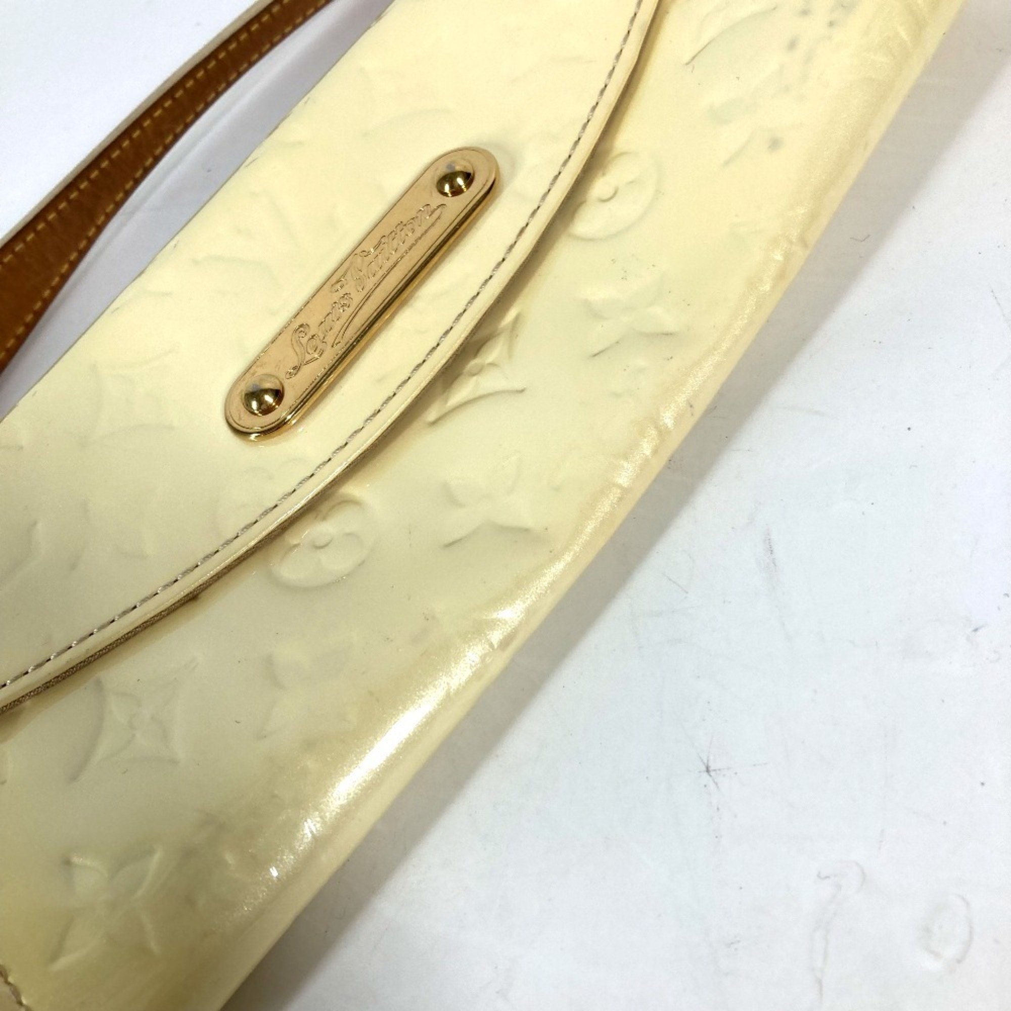 LOUIS VUITTON M93541 Monogram Vernis Sunset Bluebird Chain Bag Clutch Long Wallet Shoulder Women's Pearl White