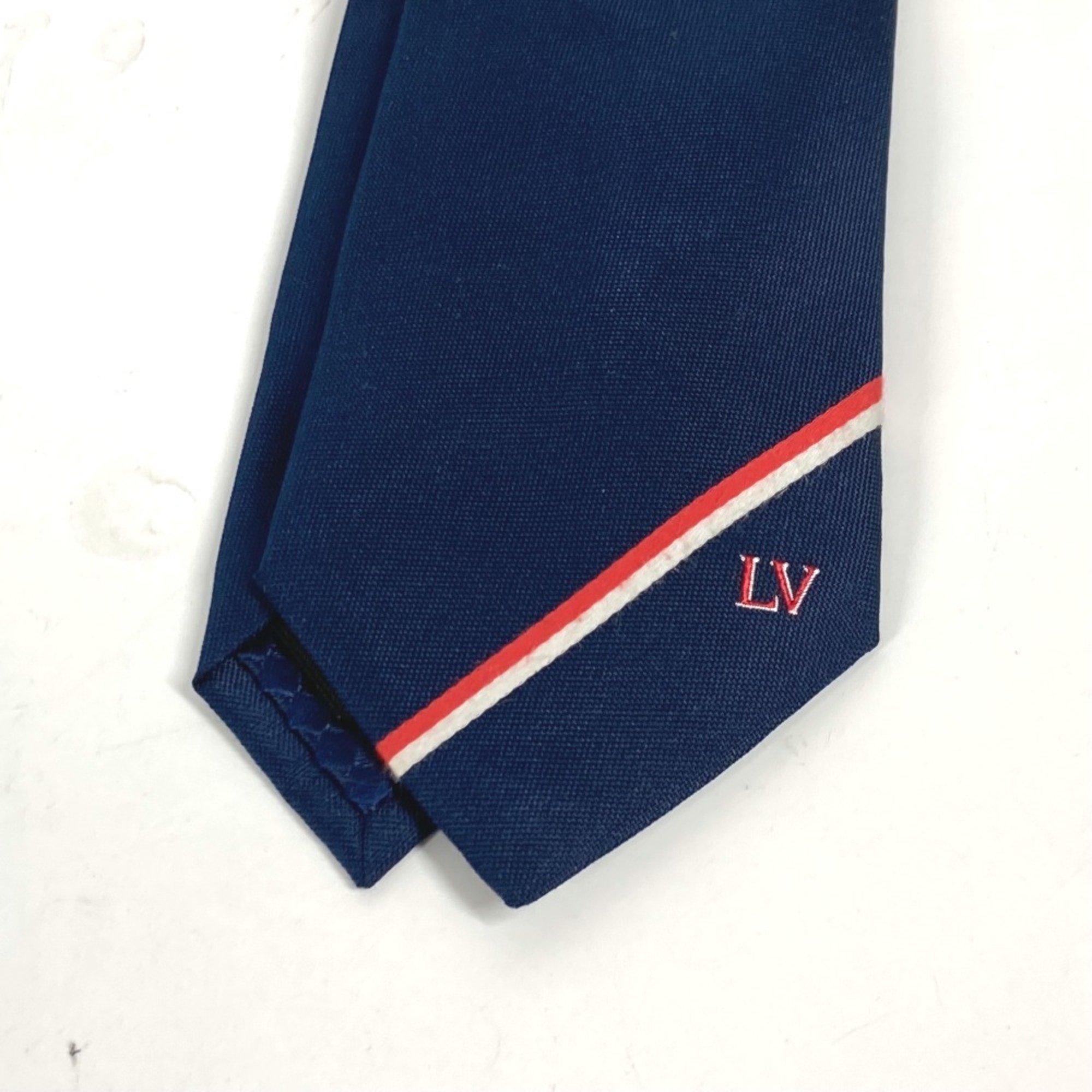 LOUIS VUITTON M70220 Pochette LV Ruban Handkerchief & Tie Set Pocket Square Silk Cotton Men's Marine Navy