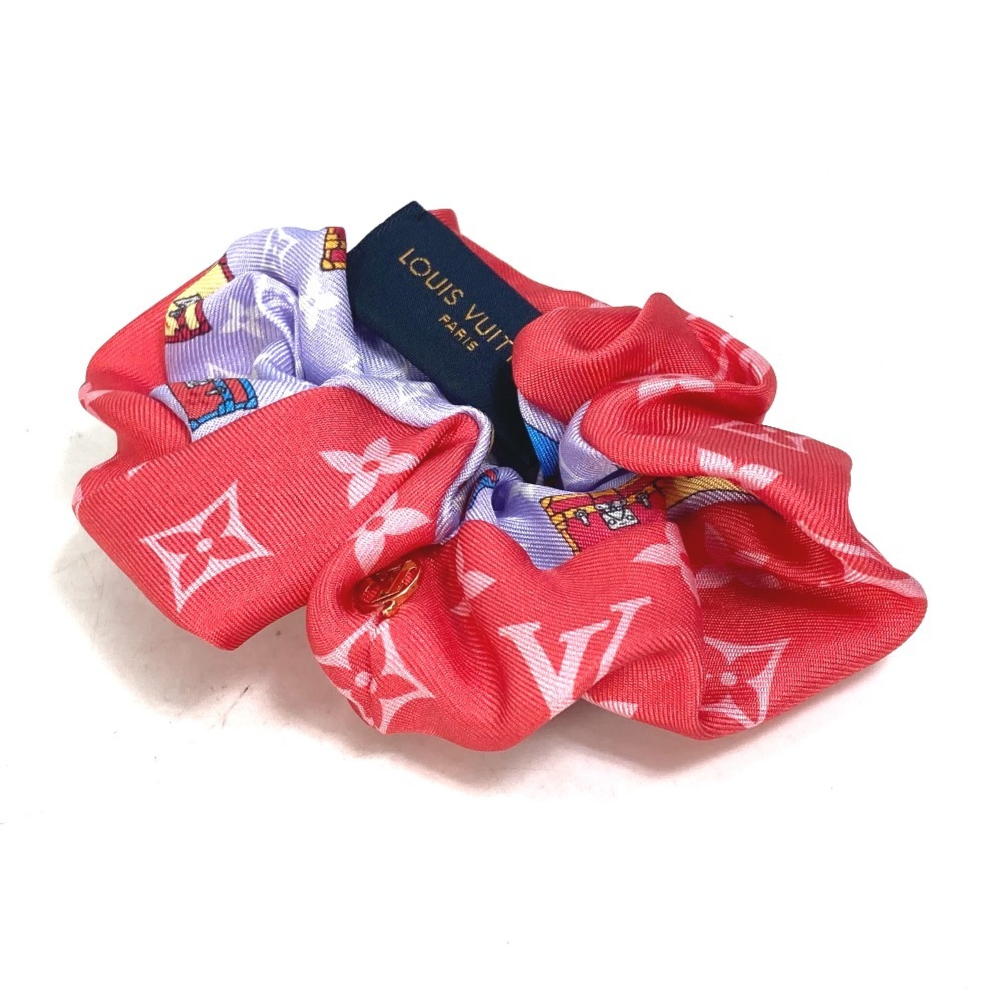 LOUIS VUITTON M77692 Hair Tie Scrunchie Set Maru 1 Piece Only Silk Women's Pink