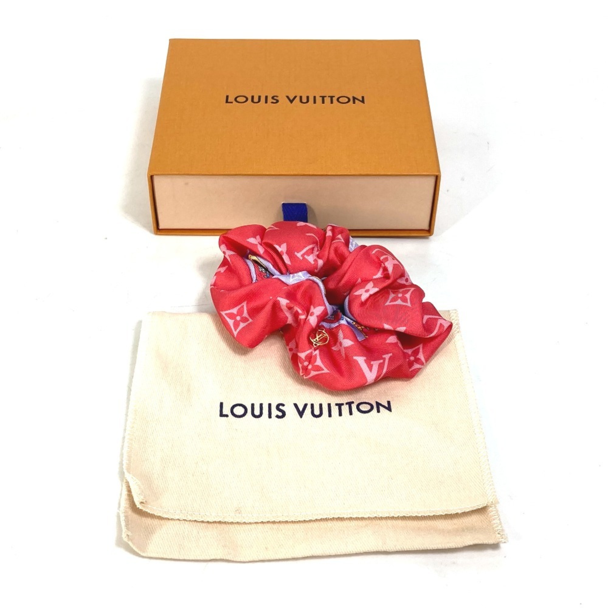 LOUIS VUITTON M77692 Hair Tie Scrunchie Set Maru 1 Piece Only Silk Women's Pink