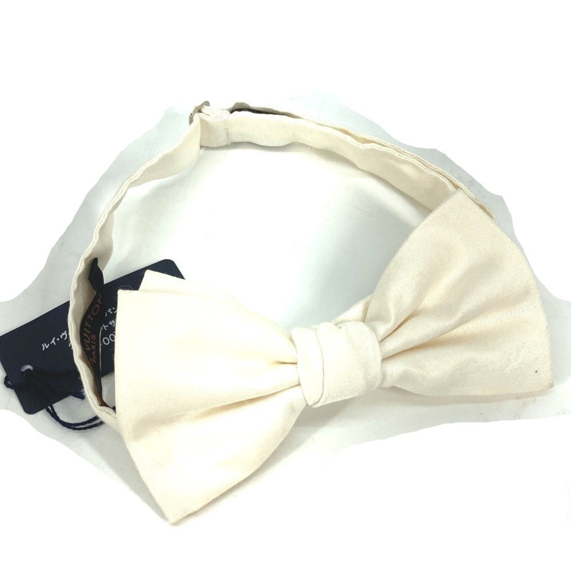 LOUIS VUITTON M73479 Necktie Bow Tie Ribbon Wool Silk Men's White