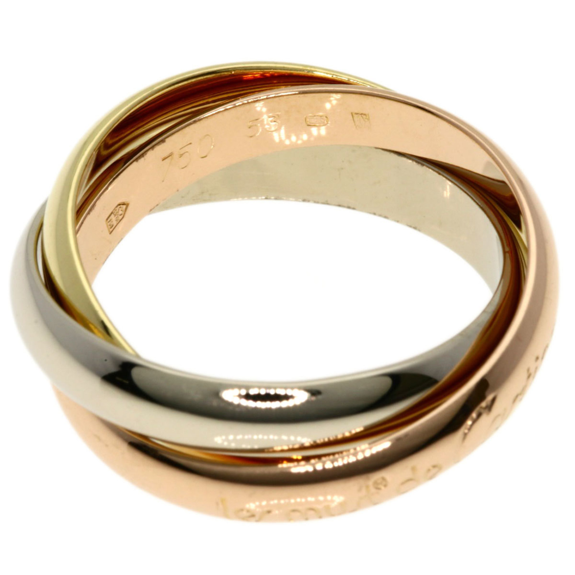 Cartier Trinity #53 Ring, K18 Yellow Gold, K18WG, K18PG, Women's, CARTIER