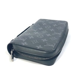 LOUIS VUITTON M61698 Monogram Eclipse Zippy XL Travel Case Round Long Wallet Canvas Men's Black