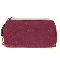 LOUIS VUITTON M60359 Monogram Empreinte Portefeuille Secret Long Wallet Round Leather Women's Aurore Red