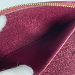 LOUIS VUITTON M60359 Monogram Empreinte Portefeuille Secret Long Wallet Round Leather Women's Aurore Red