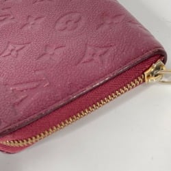 LOUIS VUITTON M60359 Monogram Empreinte Portefeuille Secret Long Wallet Round Leather Women's Aurore Red