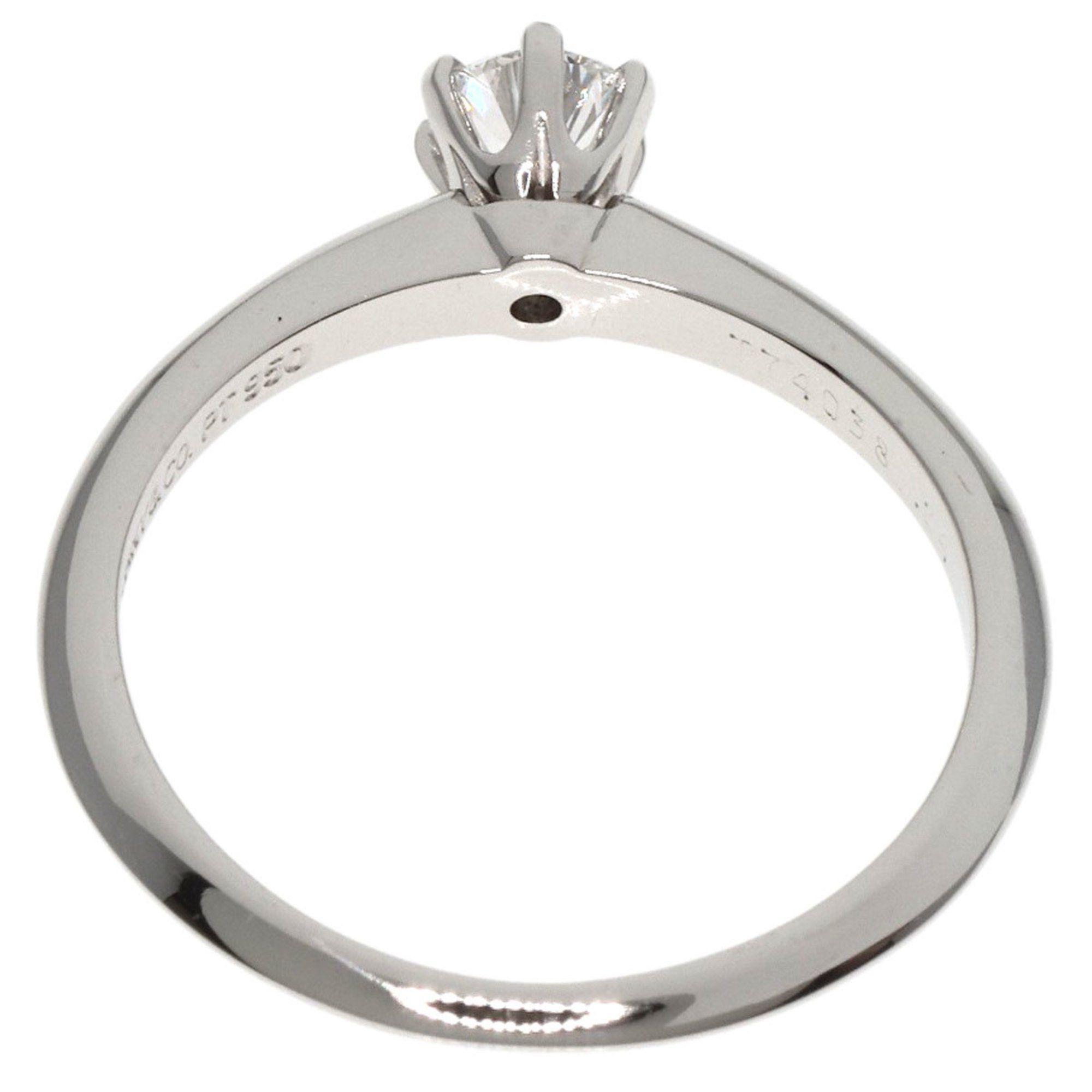 Tiffany solitaire diamond ring, platinum PT950, for women, TIFFANY&Co.