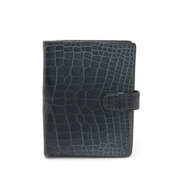 HERMES Jura II Bi-fold Wallet Compact Alligator Blue G Stamp