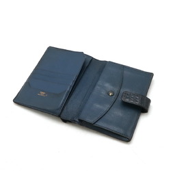 HERMES Jura II Bi-fold Wallet Compact Alligator Blue G Stamp