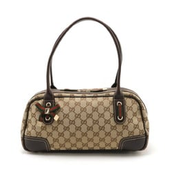 GUCCI Gucci Prince GG Canvas Sherry Line Ribbon Shoulder Bag Boston Khaki Beige Brown 161720