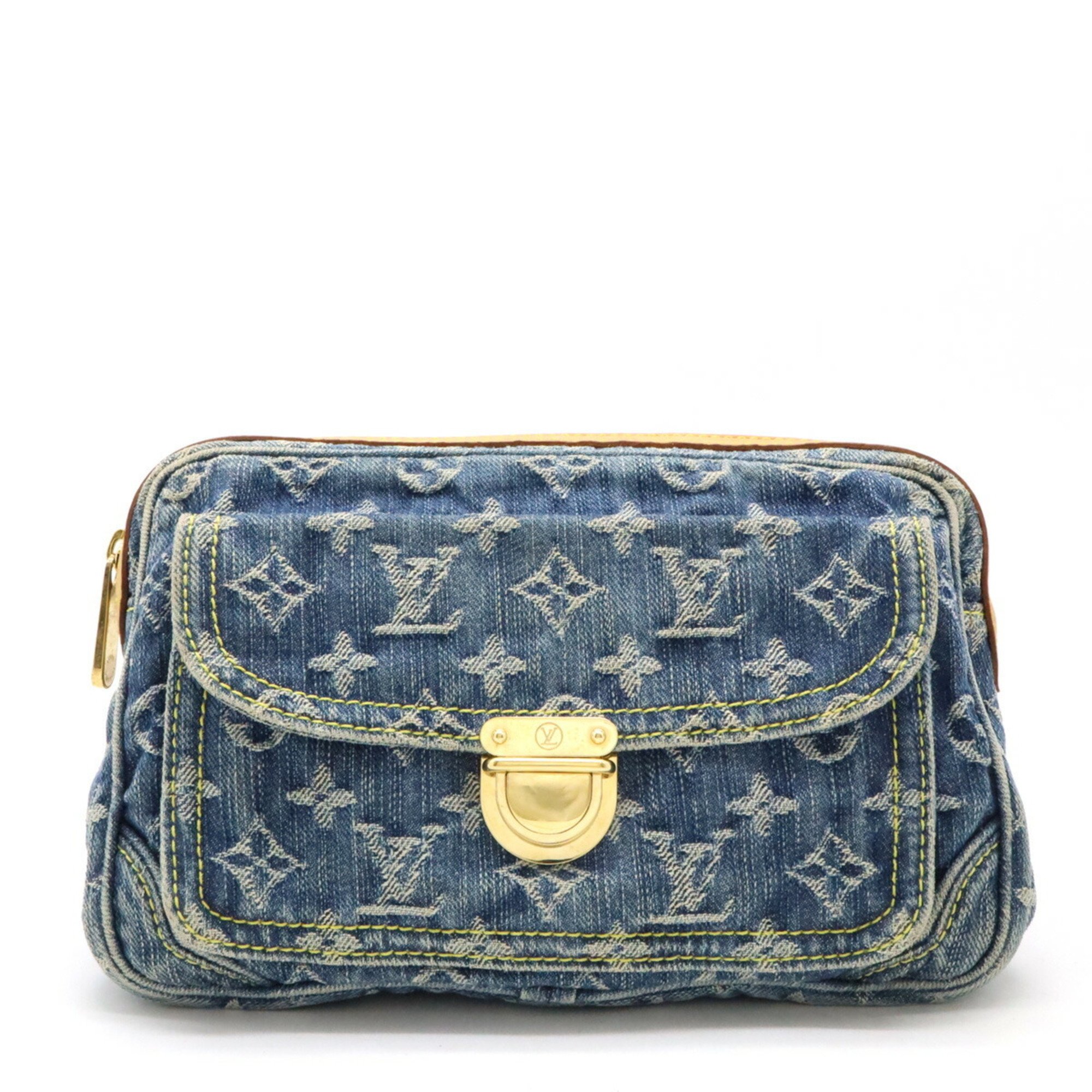 LOUIS VUITTON Louis Vuitton Monogram Denim Bum Bag Waist Body Shoulder Blue M95347