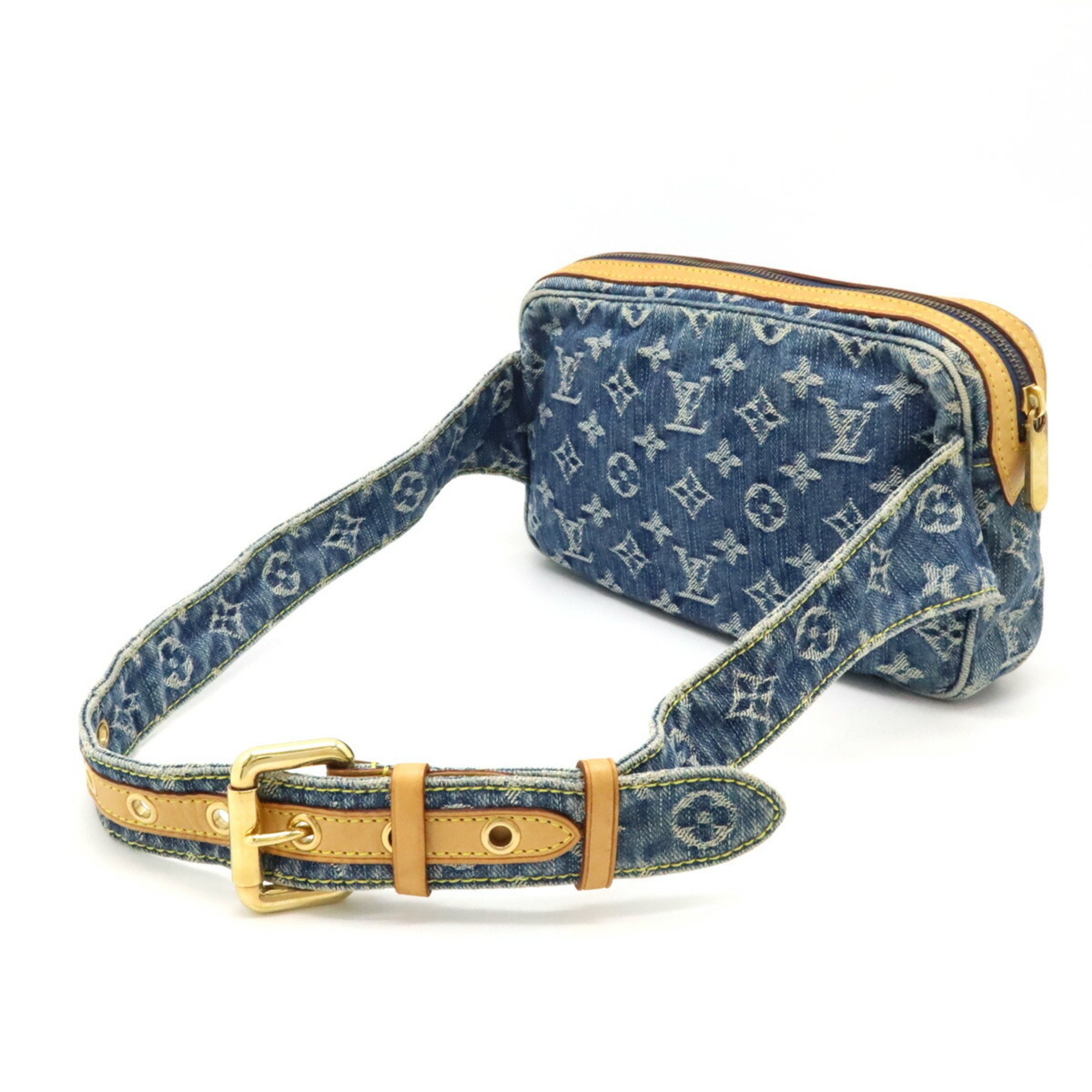 LOUIS VUITTON Louis Vuitton Monogram Denim Bum Bag Waist Body Shoulder Blue M95347